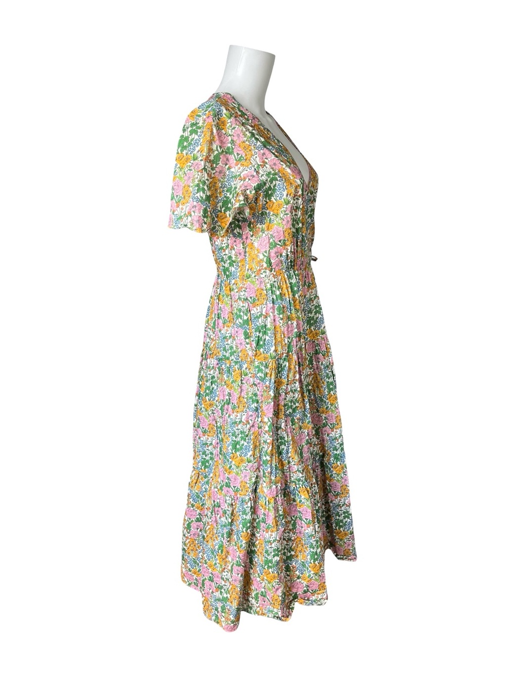 J Crew x Liberty Fabric faux wrap Dress Floral Print Cotton Womens Size 10 - Picture 4 of 12